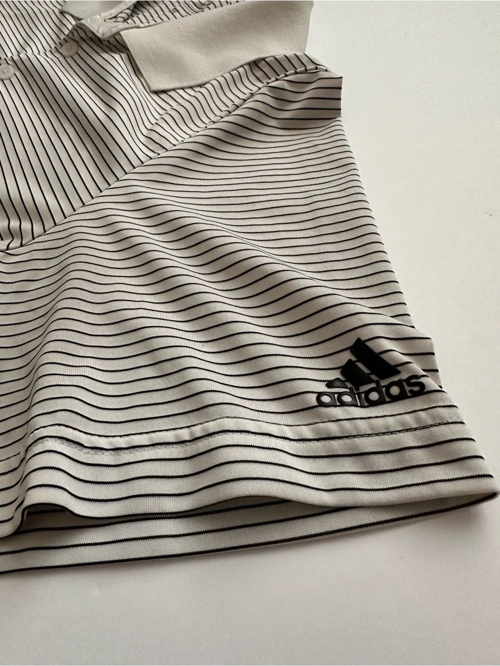 Adidas Men's Thin-Striped Polo in White and Black